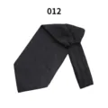Close-up of black silk men cravat tie, classic paisley jacquard pattern, formal design. - 012