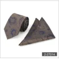 Men's business formal tie and pocket square set featuring a classic paisley pattern. - Color 014
