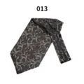 Mens elegant silk feel cravat ascot tie with gold swirl pattern for business suit shirt detail - Color 013