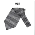 Men's black white paisley ascot tie classic vintage formal business neckwear cravat - Color 015