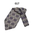 Detailed view of luxury men silk ascot tie featuring classic paisley pattern for formal suit. - 017