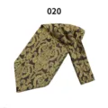 Classic brown gold mens cravat ascot tie baroque pattern business formal neckwear for suit - Color 020