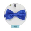 Primo piano del papillon in raso blu reale, accessorio elegante per abito da uomo. - Blu reale