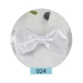Farfallino bianco in satin da uomo matrimonio affari elegante accessorio tinta unita - Bianco