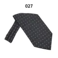 Klassisches schwarzes Krawattentuch im Ascot-Stil mit weißen Punkten für Herren. - 027 (Schwarz Weiß Punkt)