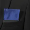 Men's blue satin pocket square suit handkerchief formal business chest pocket handkerchief - Dark Blue