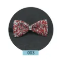 Farfallino piatto strass rosso argento uomo, brillante matrimonio sposo cristallo abito. - Argento Rosso