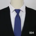 Vista dettagliata della cravatta con zip a righe blu da uomo d'affari, elegante cravatta formale. - Colore 004