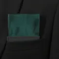 Dark green satin pocket square for men suit, elegant formal handkerchief suit chest pocket accessory. - Dark Green