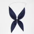 Corbata de pez azul marino para uniforme JK, pañuelo triangular de marinero con banda elástica. - Azul marino