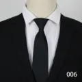 Black zipper tie for men business formal suit wedding wear easy zip necktie professional style - Color 006
