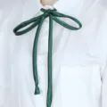 Cravatta colletto nastro verde scuro legato a mano uniforme JK per completo marinaio - Verde scuro
