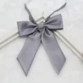 Cravatta da uniforme a punta a griglia grigia, elegante fiocco JK per collo marinaio - 007-Grigio