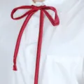 Cravatta a farfalla per uniforme JK tinta unita, nastro di raso rosso scuro per marinara. - Borgogna
