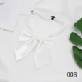 Japanische JK Uniform weiße Fliege, klassische einfarbige Satin Schüler Matrosen Schleife. - Weiß