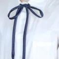 Nastro cravatta uniforme JK blu scuro, cravatta in raso tinta unita per colletto marinaio. - Blu scuro