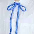Nastro da collo in raso blu per uniforme scolastica marinaio elegante cravatta JK - Blu