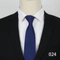 Blue stripe zipper necktie for men formal business wedding wear solid quality style detail view. - Color 024
