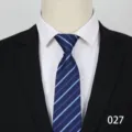 Men's business blue striped tie formal suit tie wedding necktie professional accessory - 027