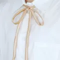Einfarbig JK Uniform goldene Satin Kragenschleife Zubehör, stilvolle Schüler Fliege. - Gold