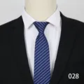 Men's business formal zipper tie, blue striped lazy tie design, professional necktie style. - 028