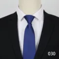 Men's business zipper tie blue textured professional wedding necktie for daily work formal wear - Style 030