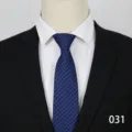 Blue patterned business necktie for men, formal wear matching white shirt and black suit. - 031