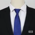 Men's blue striped formal zip tie detail view, perfect for business wedding and professional wear. - 033