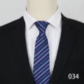 Men's formal blue striped zipper tie business wedding professional necktie apparel - 034