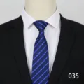 Blue striped zipper necktie for men business suit wedding professional wear accessory - Color 035