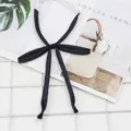 Solid black JK uniform necktie, Japanese college style ribbon bow variant option. - 012