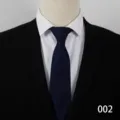 Classic dark blue business men tie with subtle abstract lines, perfect for formal suits. - Type B 002