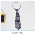 Kids navy blue striped necktie pre-tied elastic band school style uniform necktie - No. 004