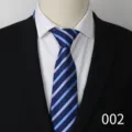 Cravatta da uomo a righe blu classica business formale abito da sposa 8cm cravatta - Modello blu 002