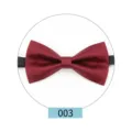 Primo piano dettagliato di un classico papillon rosso vino con cinturino nero regolabile. - Borgogna