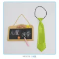 Children green necktie with elastic band, cute style accessory for boys and girls daily wear. - NECKTIE/001