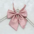 Japanese JK uniform bow tie, solid pink sailor collar accessory for school girls fashion. - Rose Red