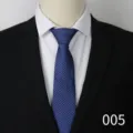 Men's classic blue striped necktie for formal business suits, professional wear and wedding events. - Blue Model 005