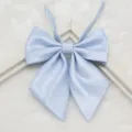 Light blue JK uniform bow tie, Japanese style school collar accessory with fine texture. - Light Blue