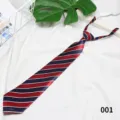 Cravatta JK a righe rosso blu scuro classica cravatta scolastica con cerniera pigra - 001