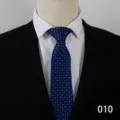 Classic men business tie with elegant blue geometric pattern for formal wear and office suits. - Type B 010