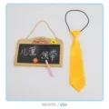 Detail shot of a bright yellow children necktie with elastic band for easy kids wear. - NECKTIE/004