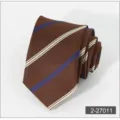 Classic men's brown striped formal business necktie, elegant professional suit accessory. - 11