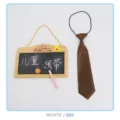Kids brown necktie with elastic band, cute daily wear accessory for boys and girls. - Necktie/005