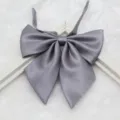 Japanese JK uniform bow tie, gray grid sailor suit collar ribbon for school girls. - Gray