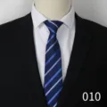 Cravatta uomo d'affari a righe formale, elegante cravatta classica blu per abito. - Blu A10