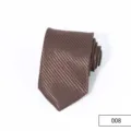 Men's brown striped business necktie formal wear classic suit tie for wedding groom events. - Brown