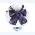 Purple plaid JK bow tie detail, Japanese style school uniform necktie accessory for women. - 011