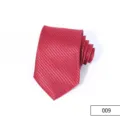 Red striped men business necktie detail shot, classic formal wear accessory for groom and groomsmen. - Red