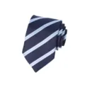 Blue striped tie for men business formal wedding 8cm necktie detail view fashion design - Color 011